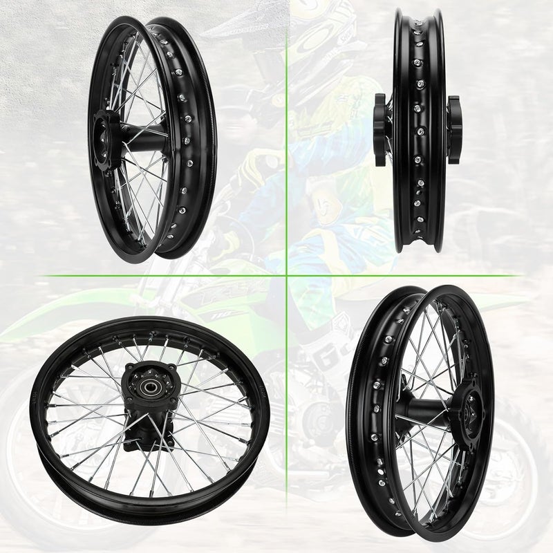 XIKOBY 1.85x14 Rear Wheel Rim and 12mm Bearings Strip Kit fit 90/100-14 3.00-14 14 Inch Dirt Pit Bike Tire KLX125 KX85 TTR125 YZ80 RM80 Taotao DB17 SR150 DR90 Apollo 125 Motorcycle Parts (15mm Axle) - Image 3